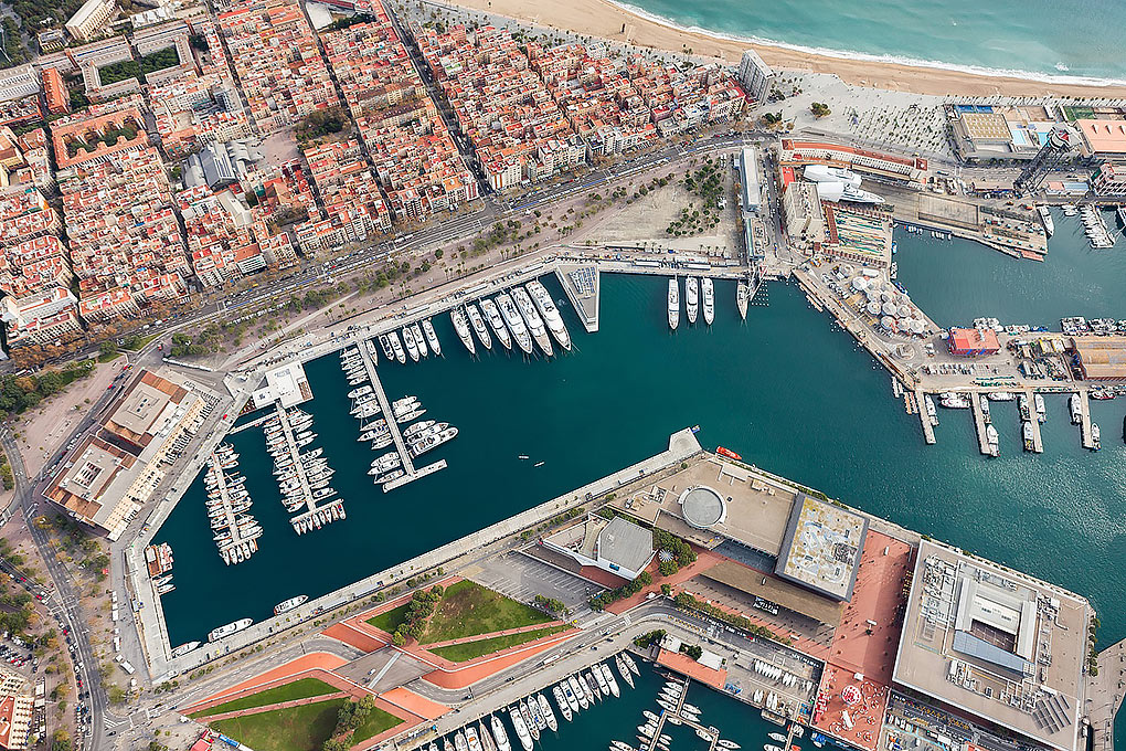 100m Superyacht Berth for Sale - OneOcean Port Vell Aerial - YACHTZOO