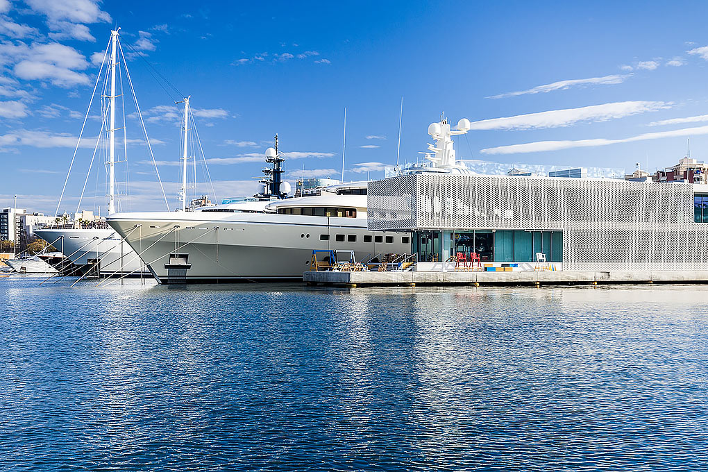 View of 100m Superyacht Berth for Sale at OneOcean Port Vell - YACHTZOO