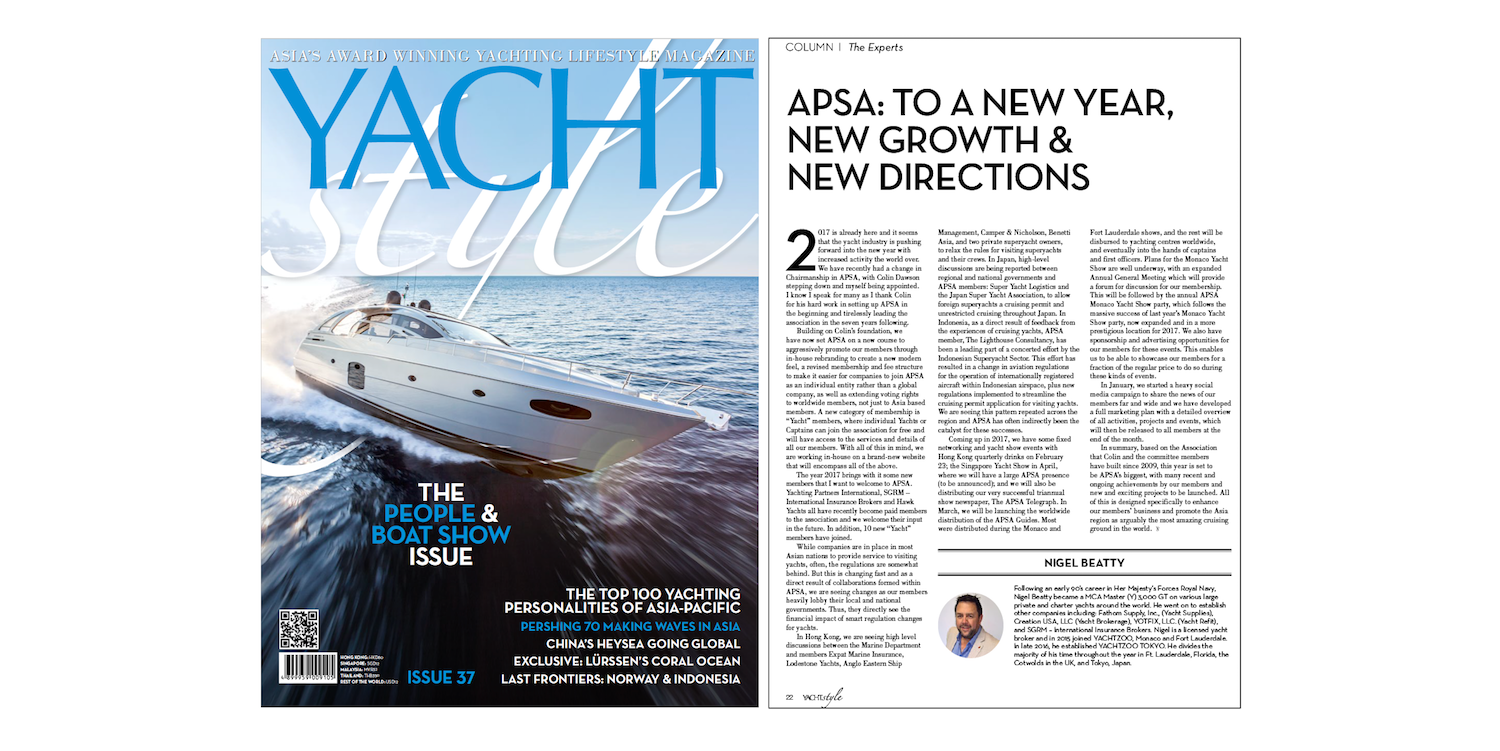 YACHTZOO IN THE PRESS: Nigel Beatty’s Asia Pacific Update