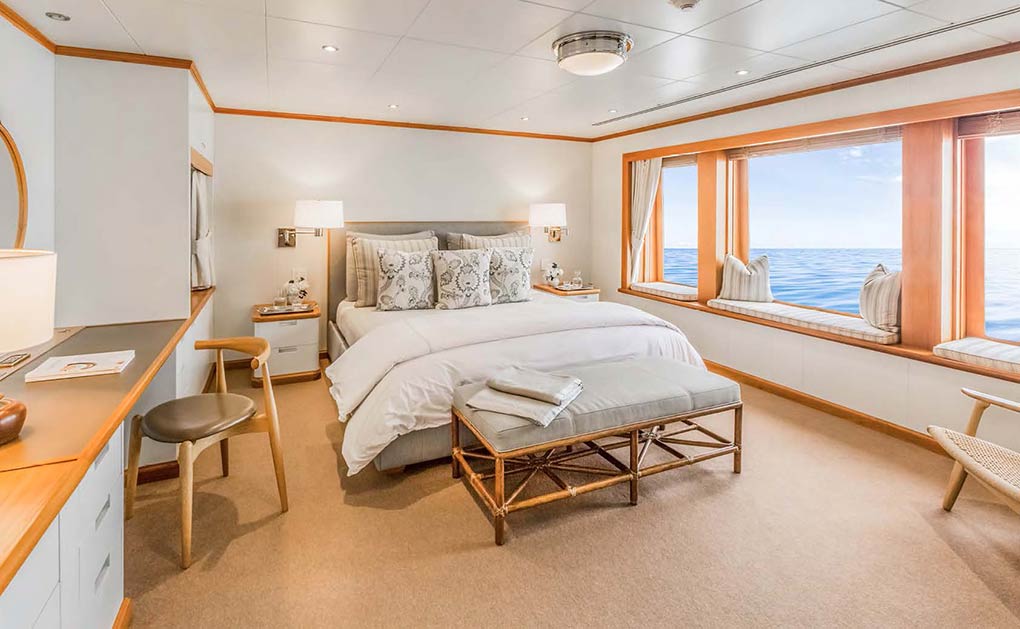 Lagoon cabin bedroom on a yacht for charter yacht for charter M/Y SuRi