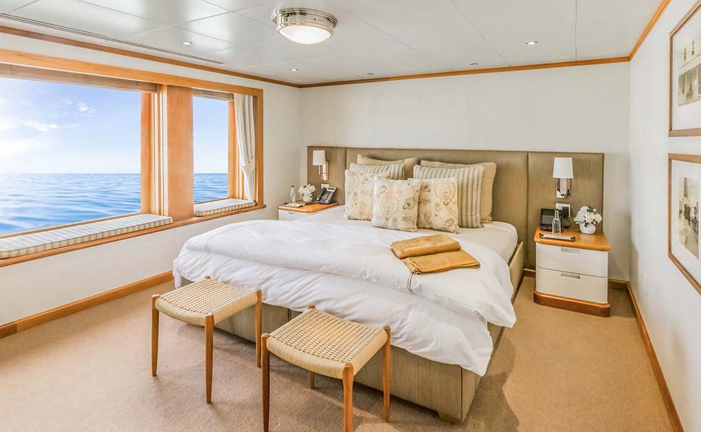 Teak cabin on a yacht for charter yacht for charter M/Y SuRi