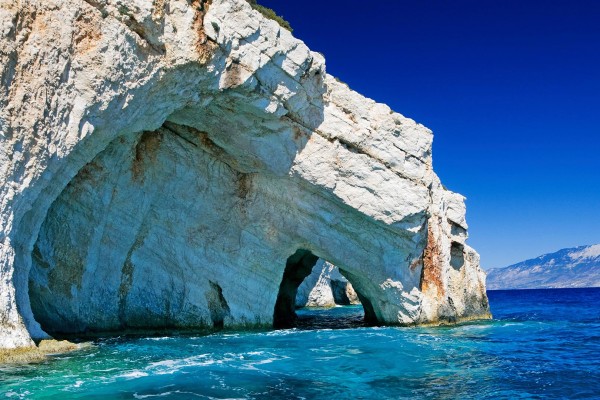 Secluded cove on luxury yacht charter Greece