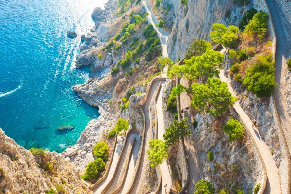 Winding roads on luxury yacht charter Italy