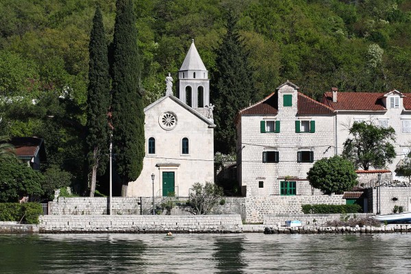 Waterside church spotted on luxury yacht charter in Montenegro