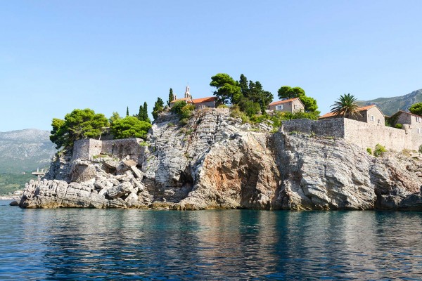 Rocky outcrop on luxury yacht charter in Montenegro