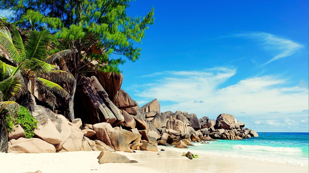 Beach on a Seychelles luxury yacht charter