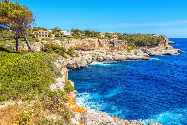 Rugged cove on luxury yacht charter Spain