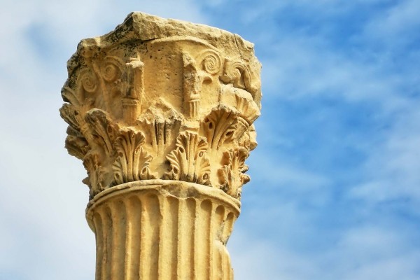 Ancient column on luxury yacht charter Turkey