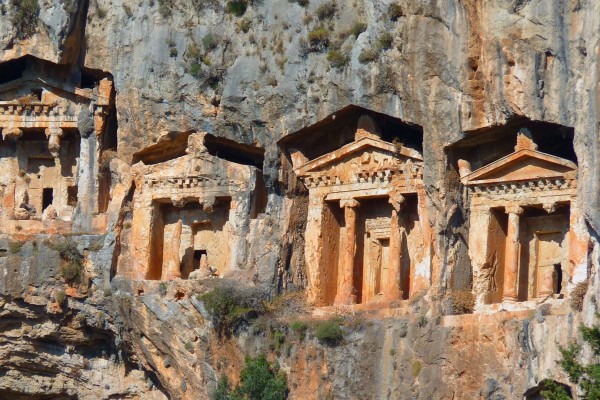 Ruins seen on a luxury yacht charter in Turkey