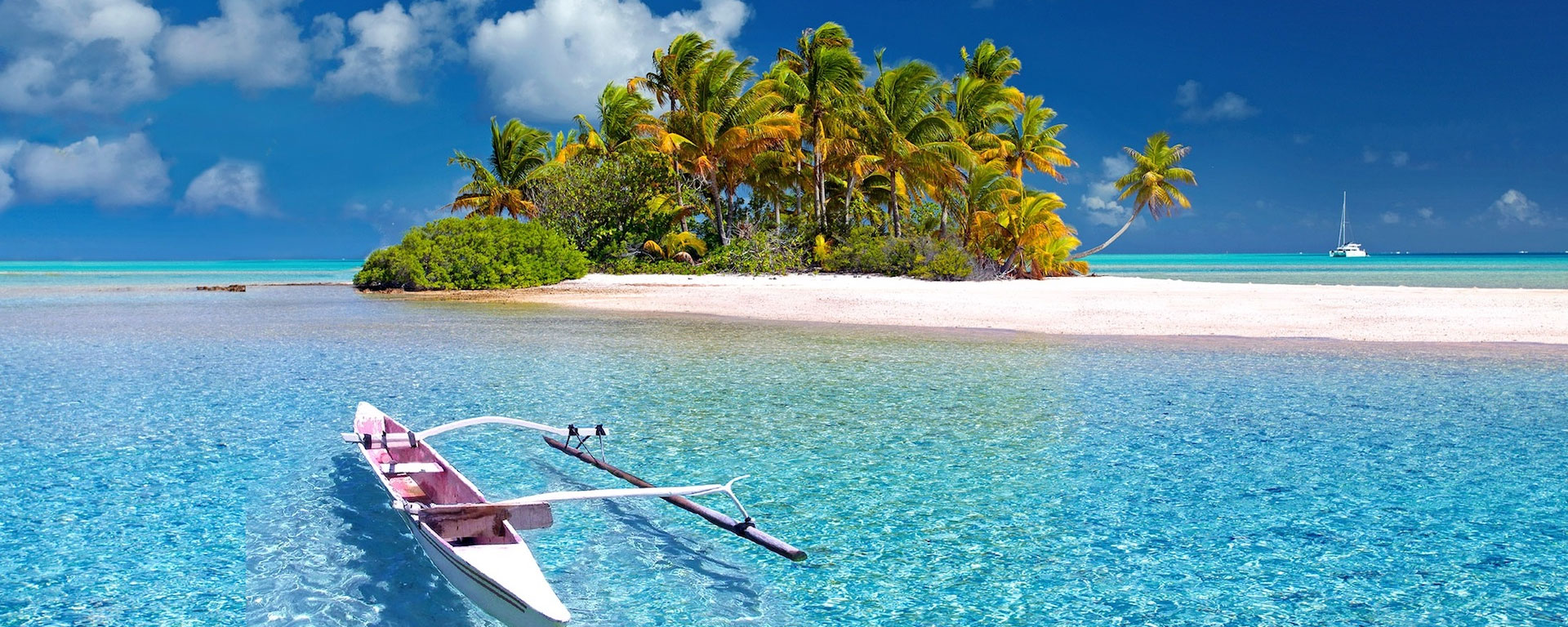 Tropical deserted island on a South Pacific yacht charter