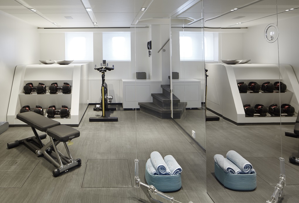 Gym area on M/Y Home yacht for sale