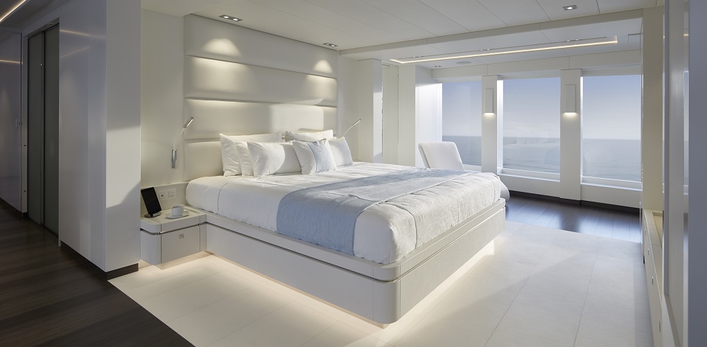master bedroom M/Y Home yacht for sale