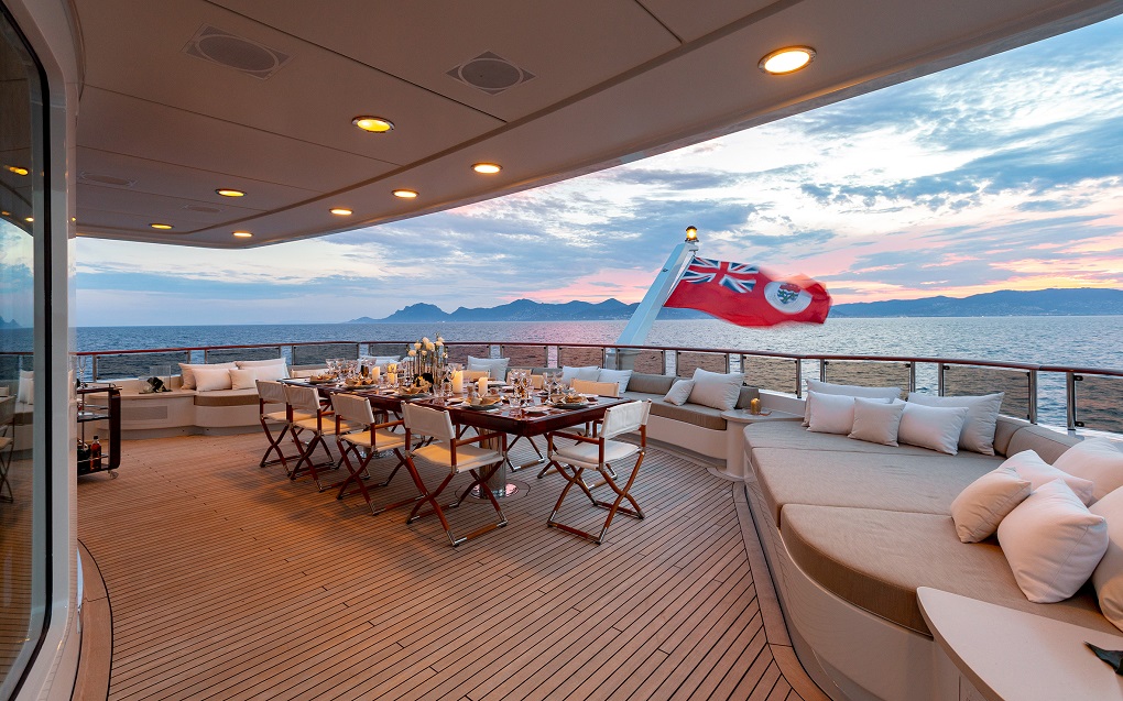 Helios m Oceanco Exterior Dining Area