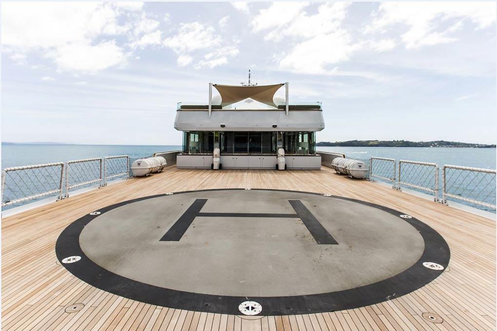 Helipad aboard explorer yacht charter