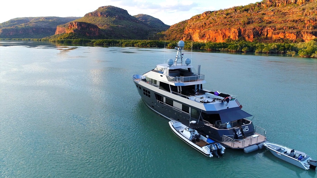 aerial view of explorer M/Y AKIKO yacht for sale
