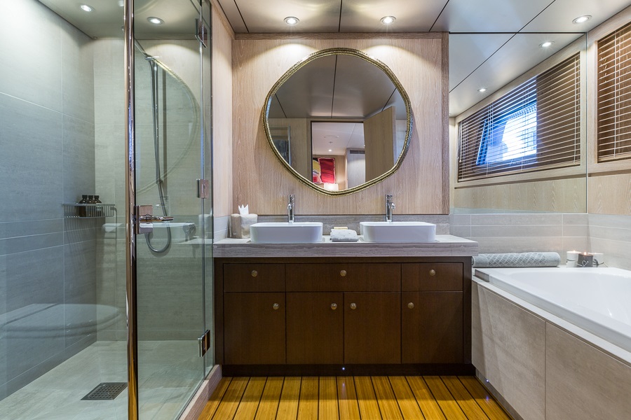 M/Y AKIKO yacht for charter luxury bathroom