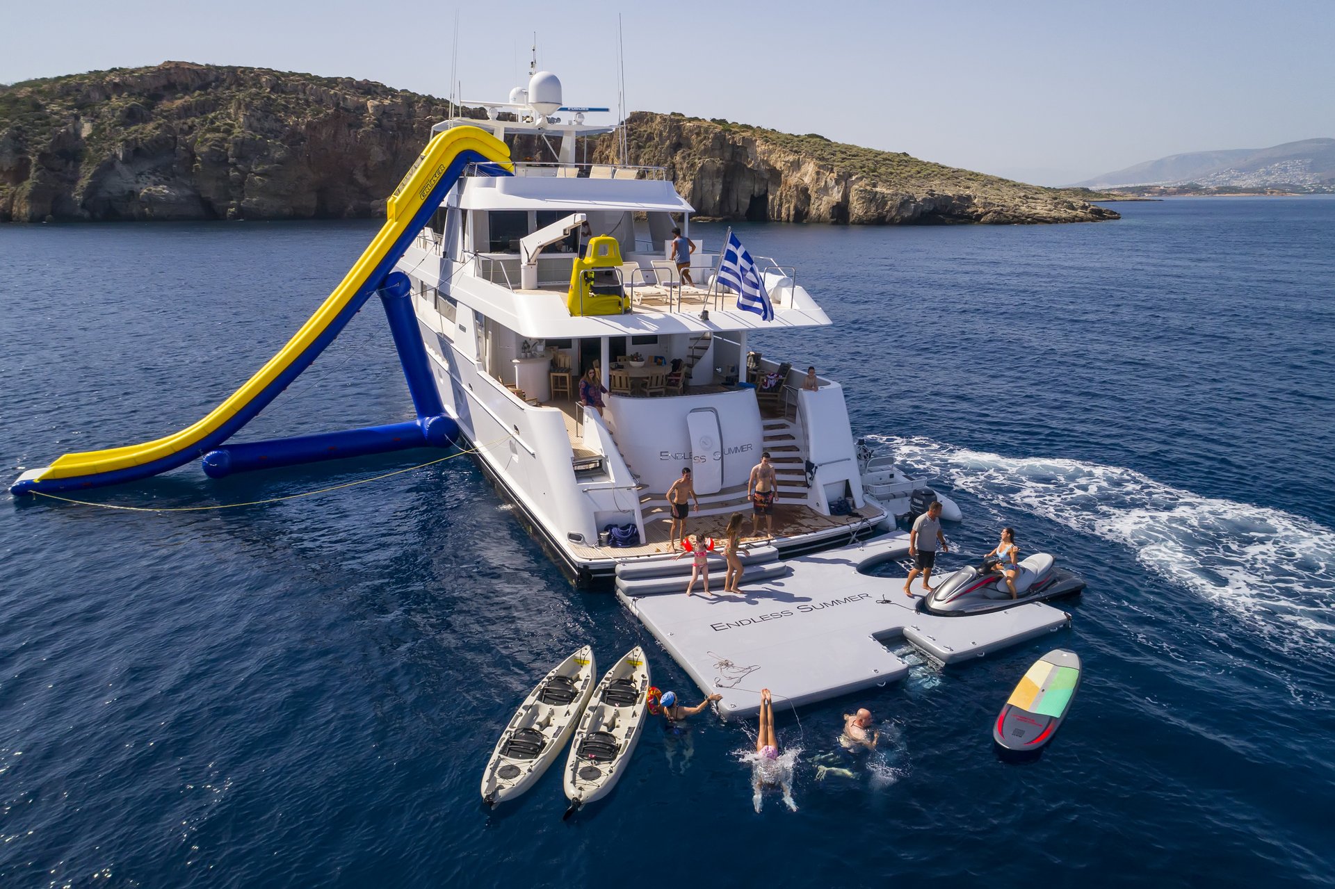 m/y endless summer yacht for charter water toys