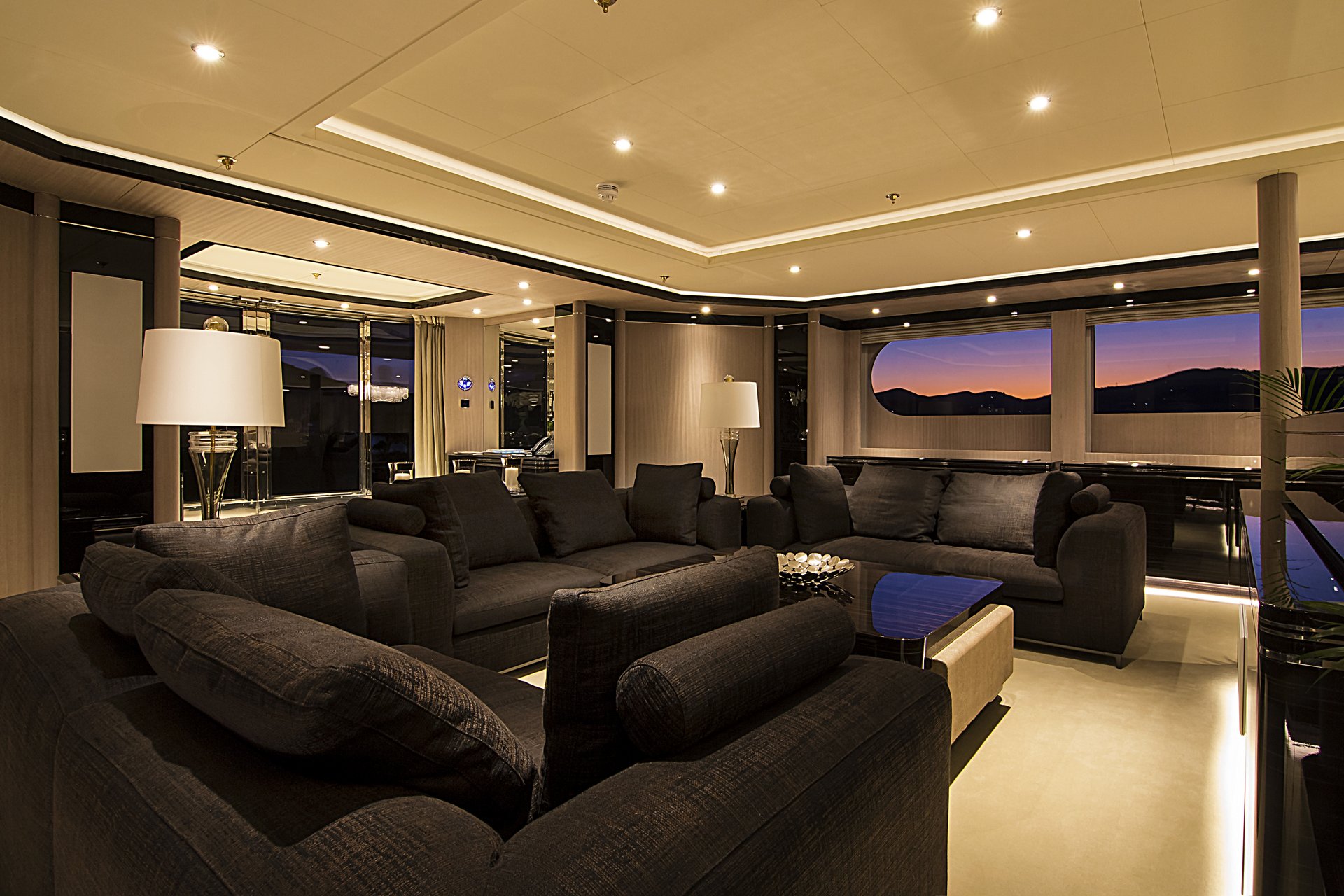 m/y invader yacht for charter sofas