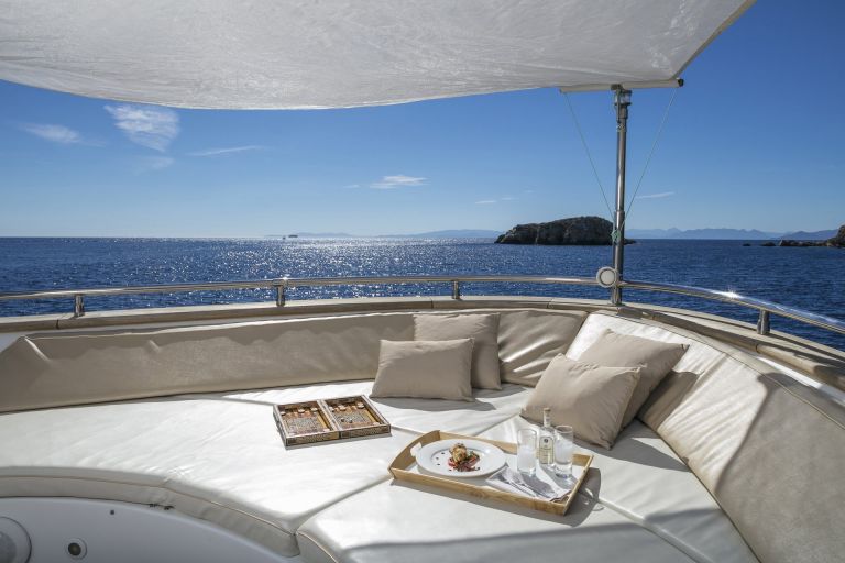 M/Y PARIS A yacht for charter deck lounge area