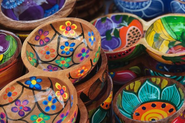 Colourful dishes on a Mexico yacht charter