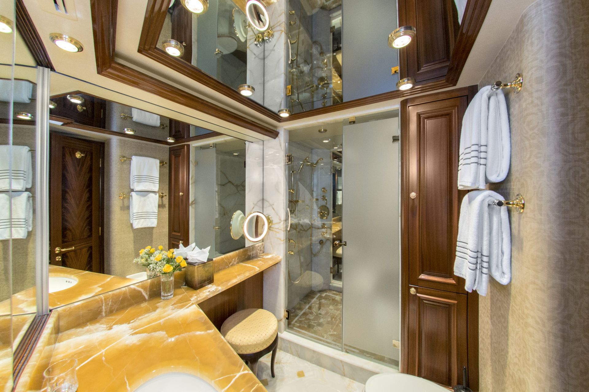 Ensuite aboard M/Y WILD KINGDOM yacht for charter