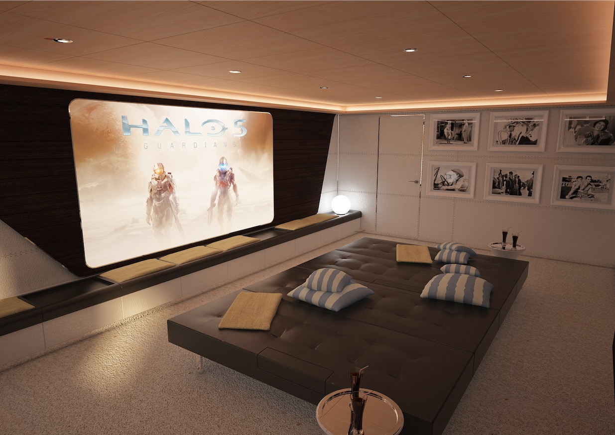 m/y pacifico 32 yacht for sale home theatre