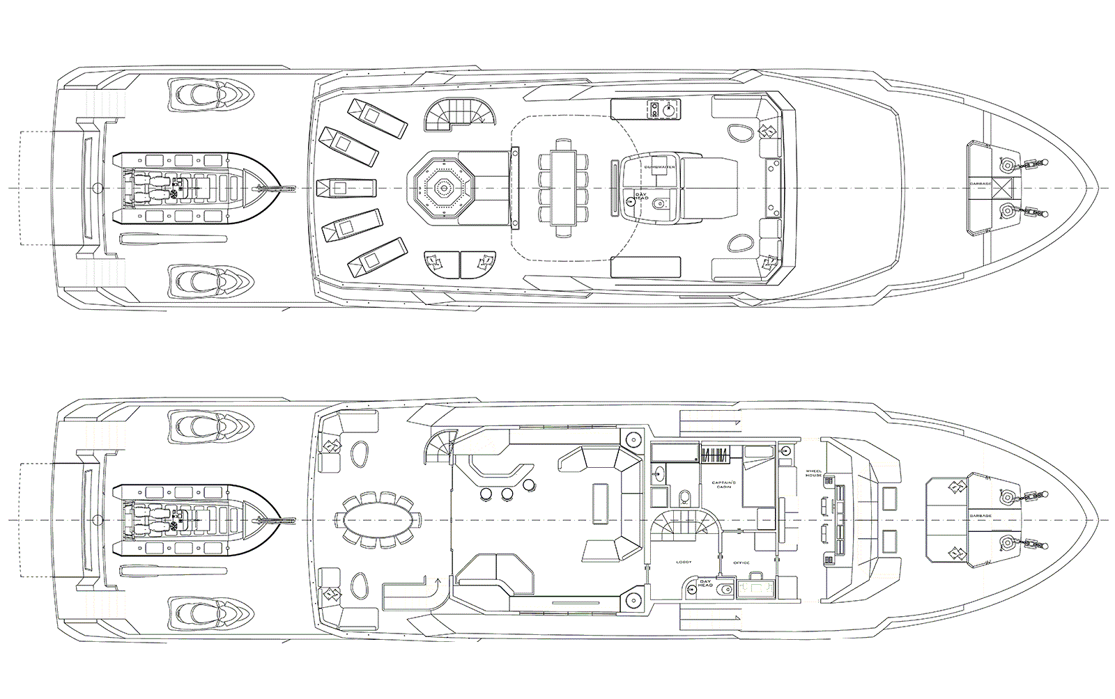 Deck plan of M/Y PACIFICO 35 yacht for sale