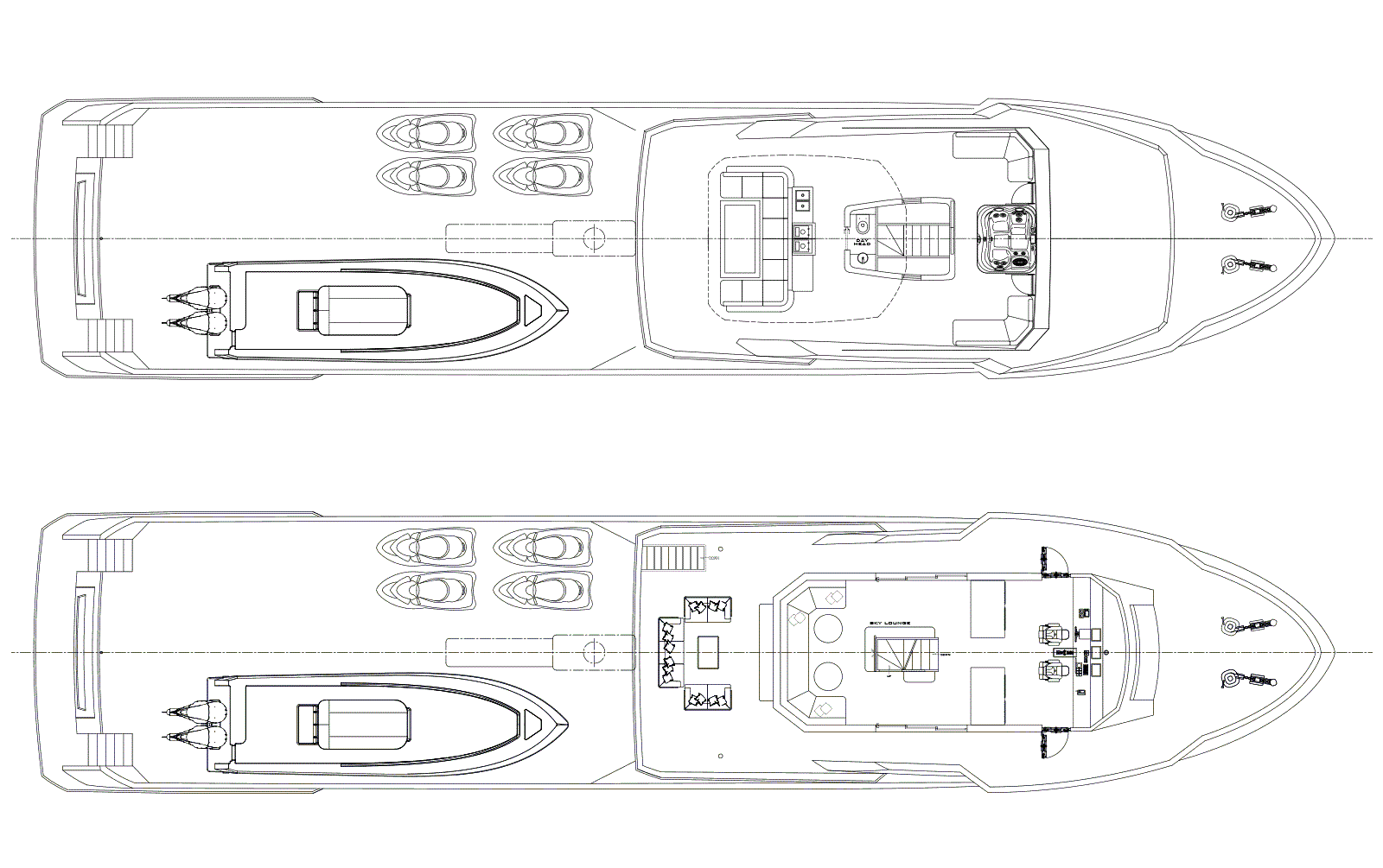 Deck Plan M/Y OMBRA 37 Yacht for Sale