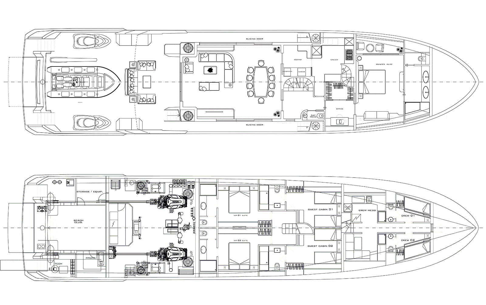 Deck plan of M/Y PACIFICO 35 yacht for sale