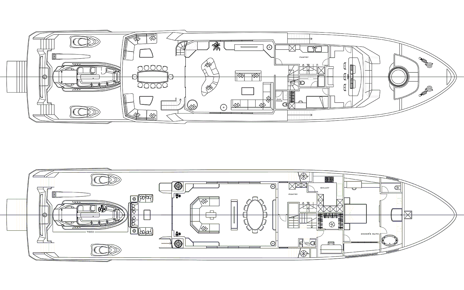 Deck Plan of M/Y PACIFICO 42 New Build Yacht for Sale