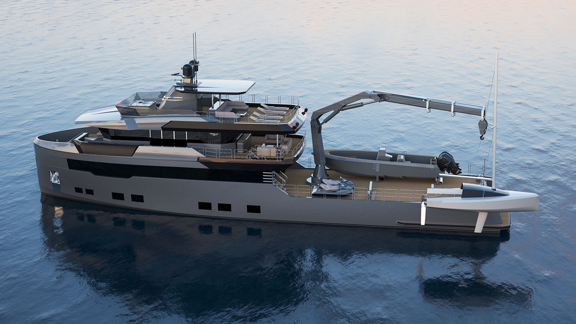 Profile view of M/Y OMBRA 37 yacht for sale