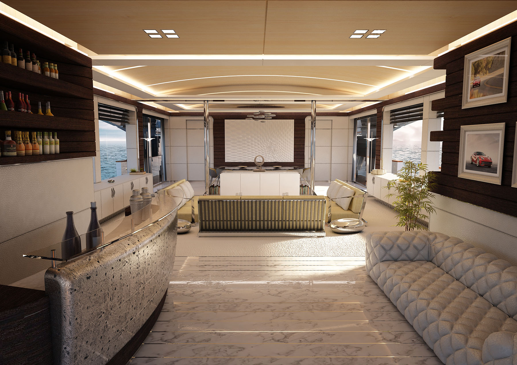 Saloon aboard M/Y OMBRA 37 yacht for sale