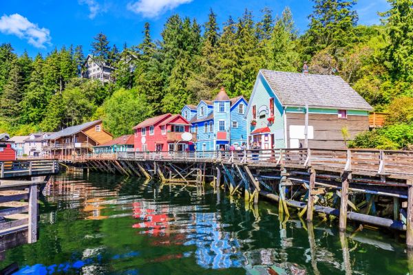 Creek Street, Ketchikan on a private Alaska yacht charter