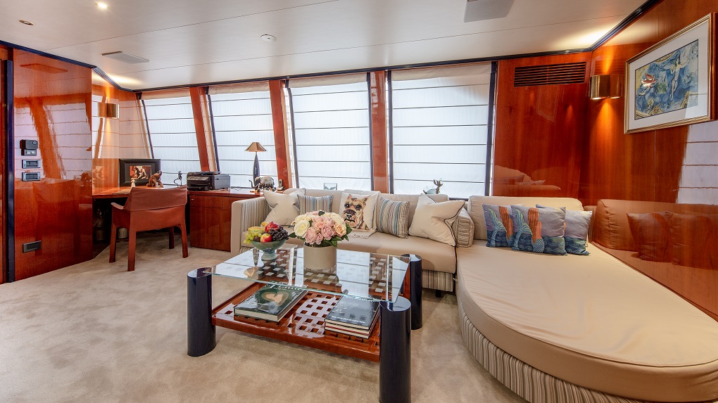 Seating Area on M/Y Lucy III Master Cabin