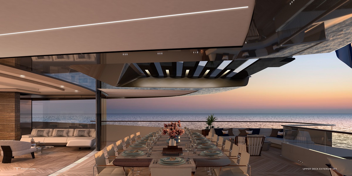 M/Y Phathom 80m New Build Yacht - Deck Dining - YACHTZOO