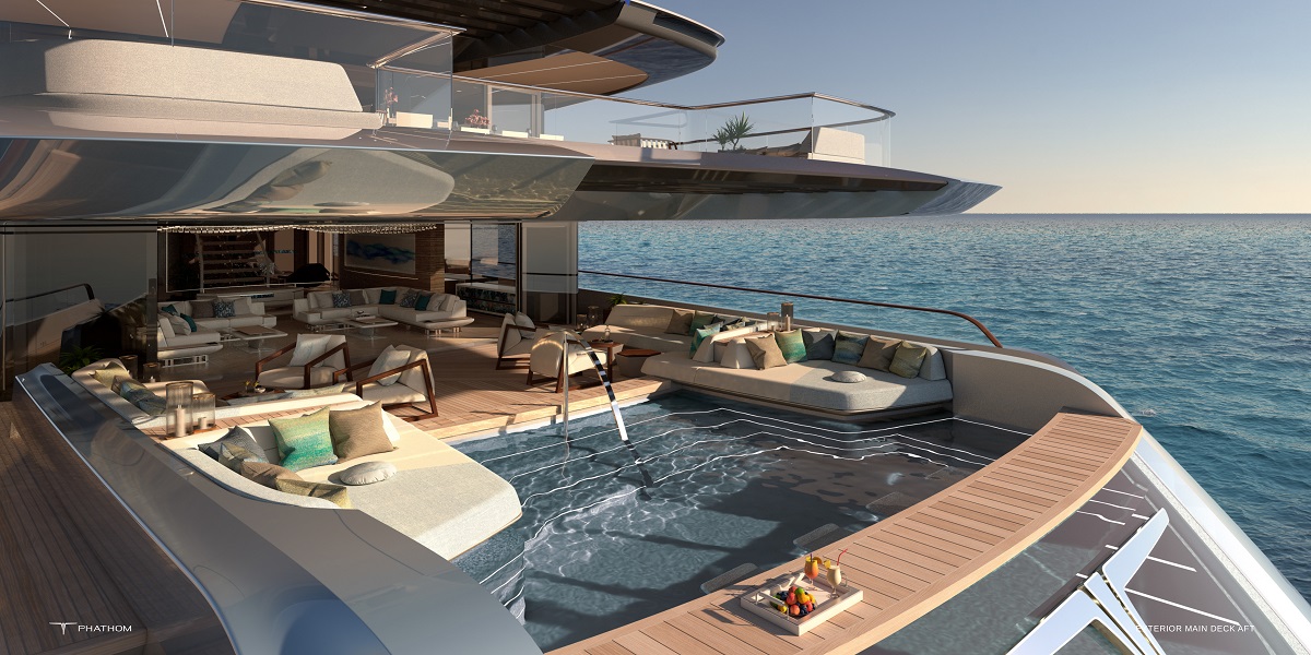 PHATHOM 80M new build yacht for sale - aft pool - YACHTZOO
