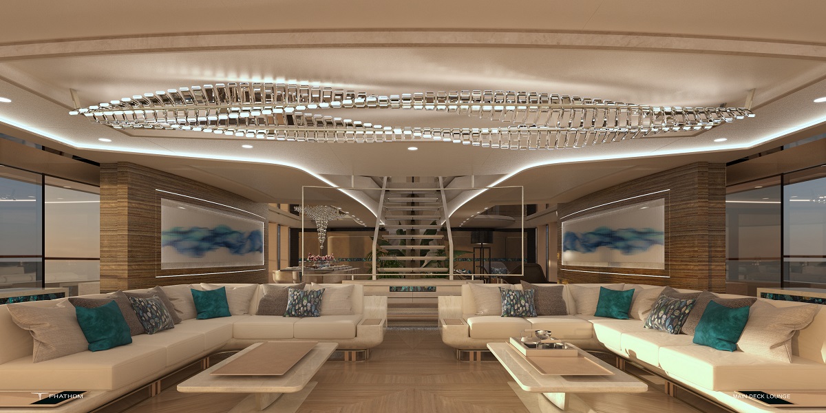 New Build PHATHOM 80M Yacht Main Salon - YACHTZOO