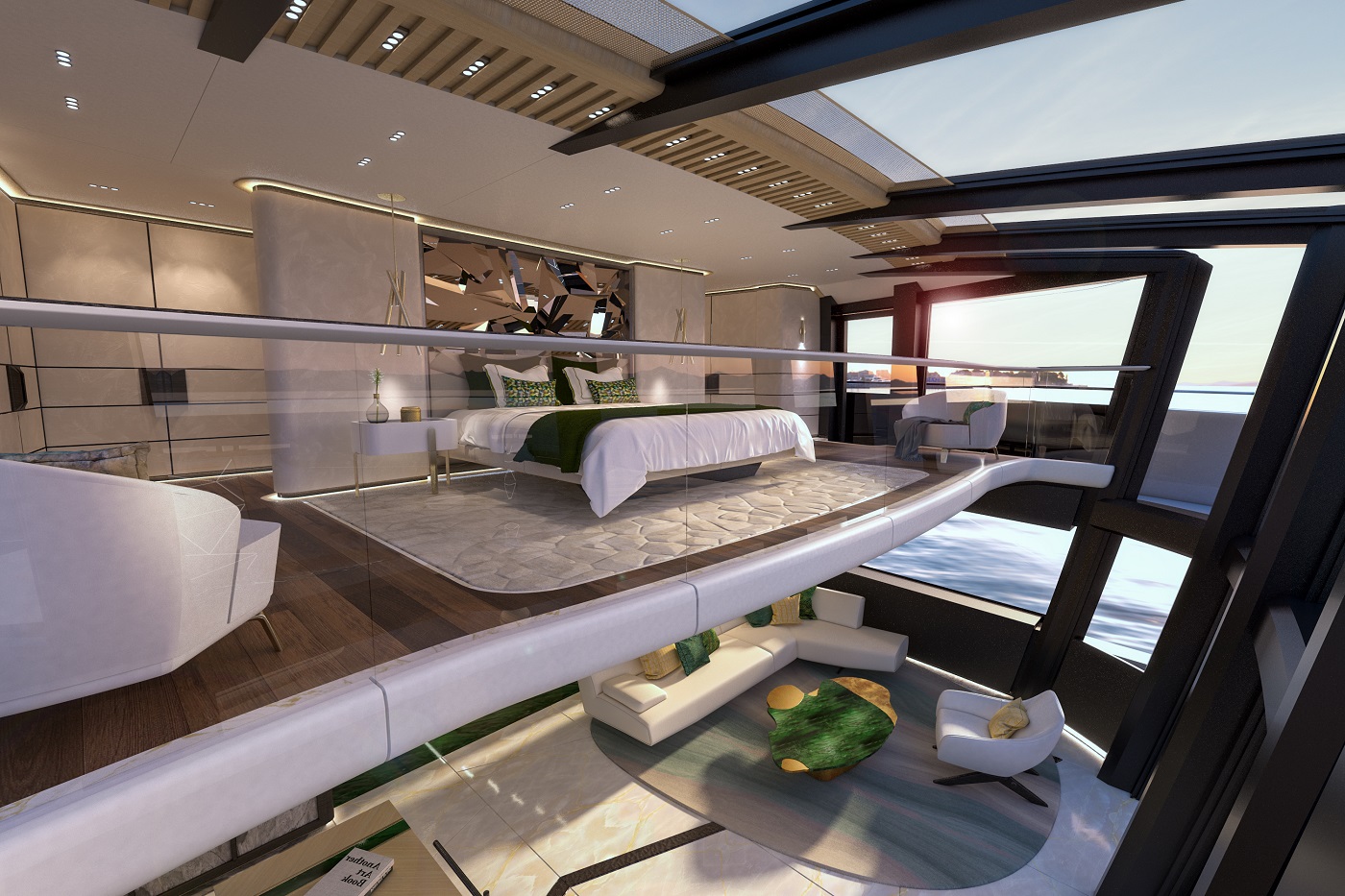 Project Phathom 60M Yacht for Sale Interior Balcony - YACHTZOO