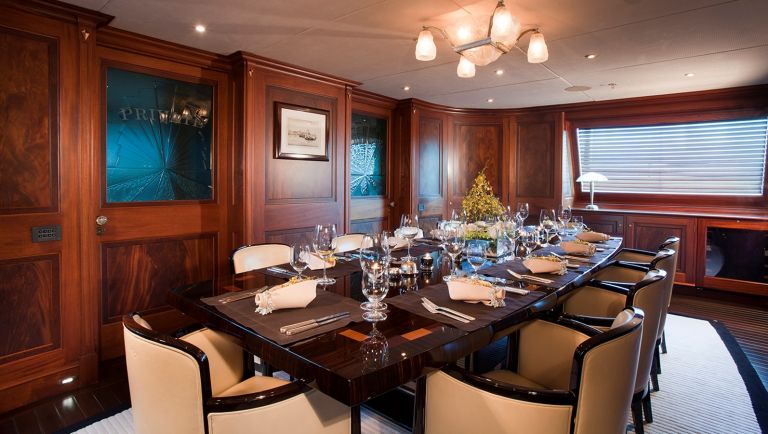 Sailing Yacht Tiara for sale dining