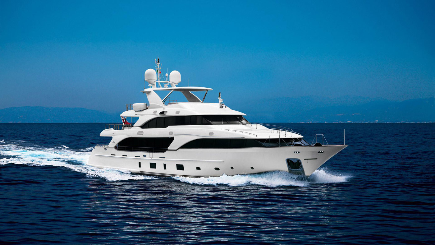 Front running profile of Benetti yacht for sale Yachtzoo