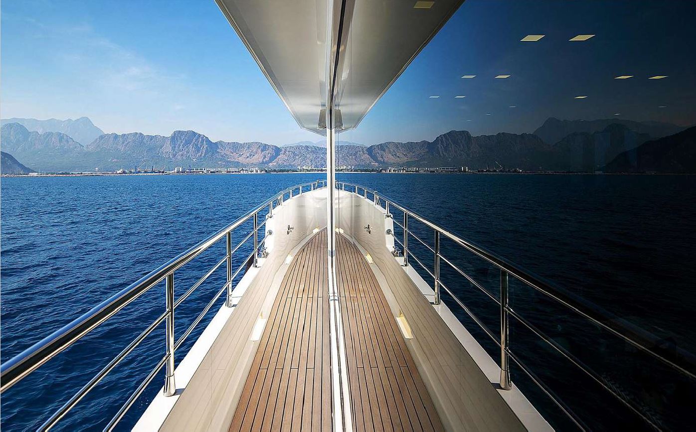 Seamless Windows of LIBERTY Explorer Yacht for Sale with YACHTZOO