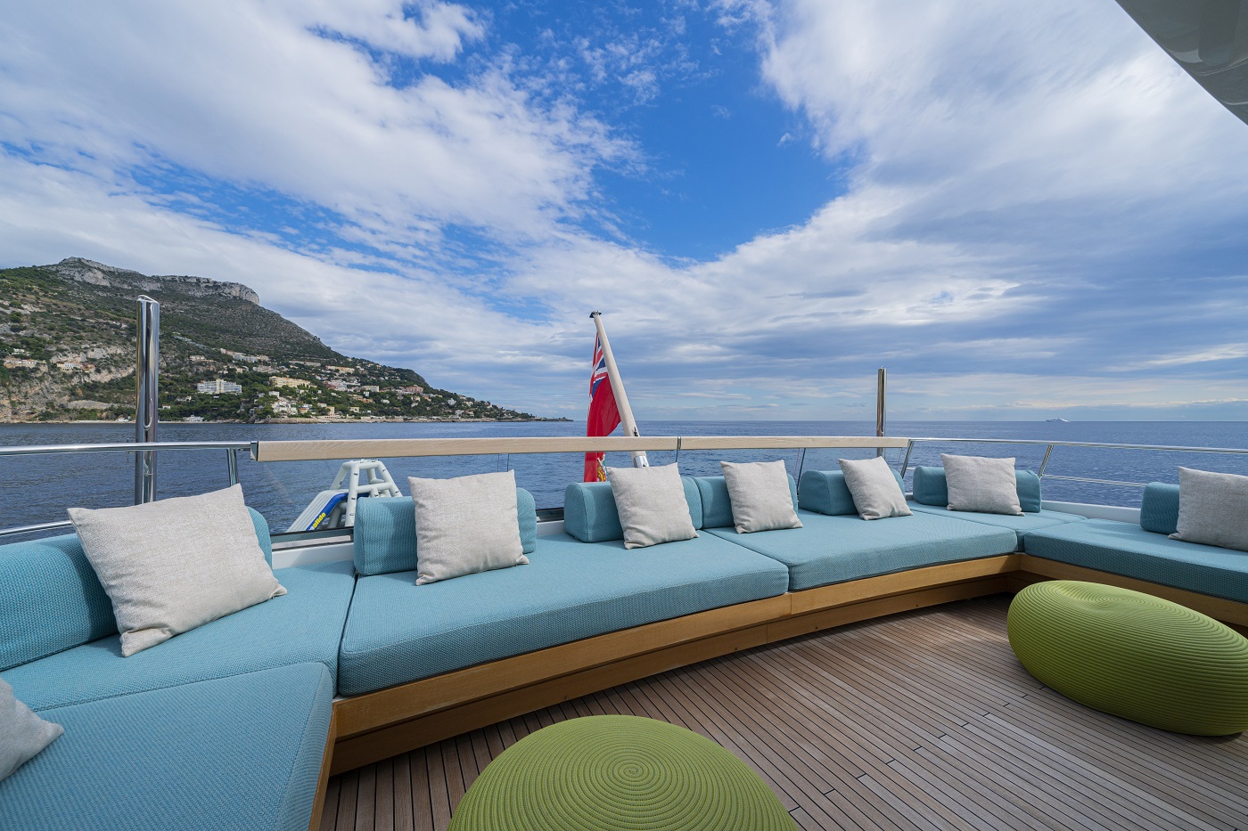 Outside sunbed area Sosa SanLorenzo yacht for sale Yachtzoo