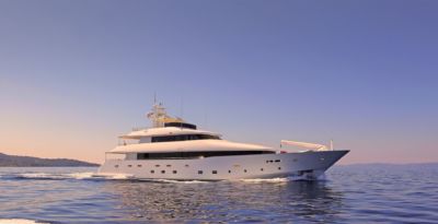 Sunset side profile Mr. Mouse sea view yacht for sale Yachtzoo