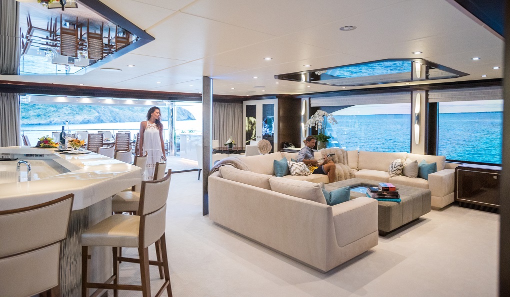 King baby iag yachts interior lounge