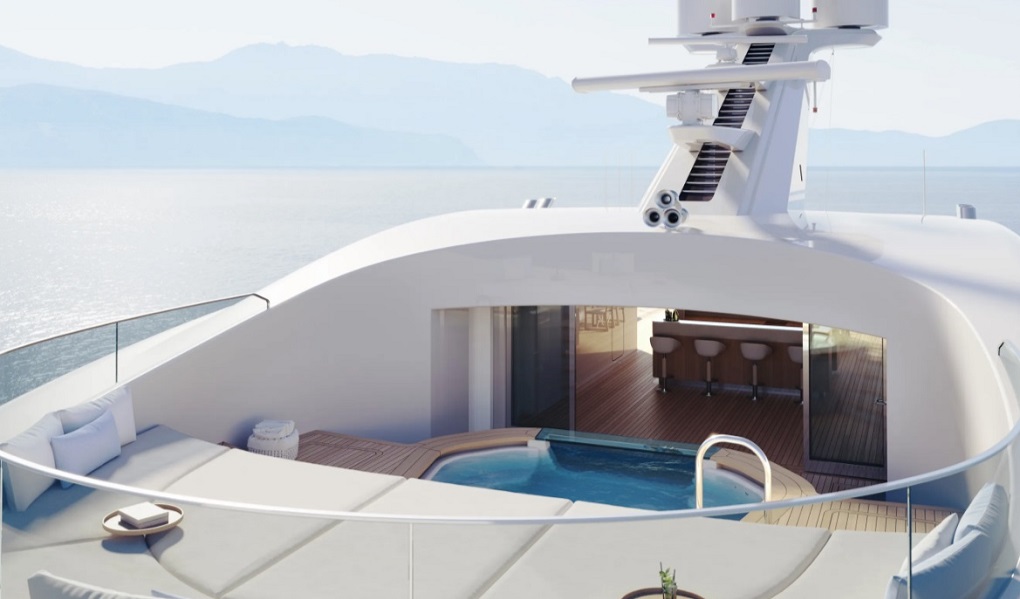 Sakura-Feadship-72-metre Exterior Sun Deck Jacuzzi