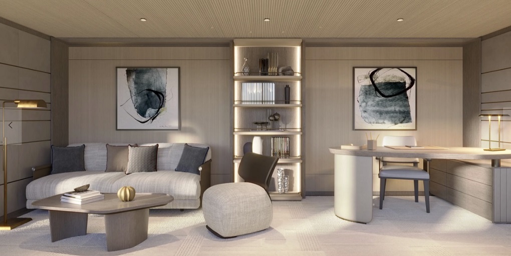 Sakura-Feadship-72-metre Interior Owners Stateroom Office