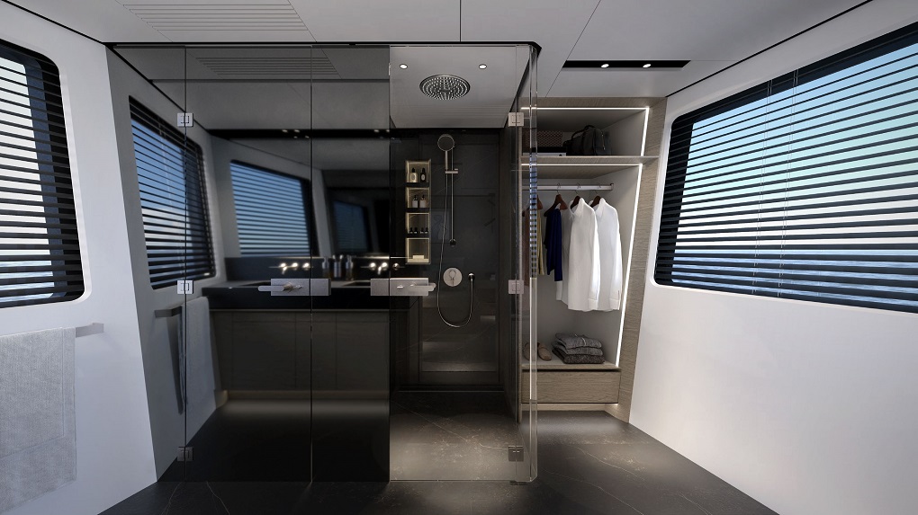 MAZU 92DS 28.45 metre Mazu Yachts interior master bedroom walk in closet