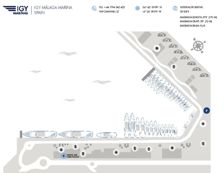 Malaga Marina Map