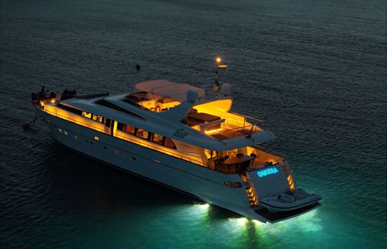 LAYAZULA exterior at dusk