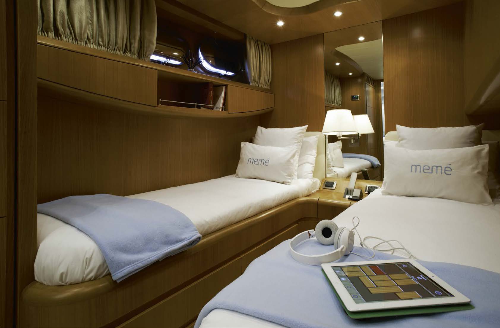 M/Y MEME yacht for charter twin bedroom